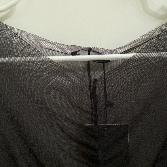 NWT - Zara Sheer Mesh Black Midi Dress - Picture 2 of 7